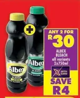 Shoprite ALBEX BLEACH all variants 2x750ml offer