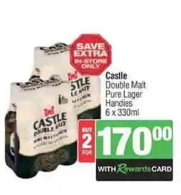 Spar Tops Castle Double Malt Pure Lager Handies offer