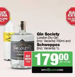 Spar Tops Gin Society and Schweppes Combo offer