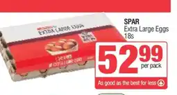 Spar SPAR Extra Large Eggs 18s offer