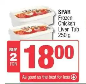 Spar SPAR Frozen Chicken Liver Tub 250 g offer