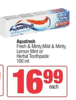 Spar AquaFresh offer