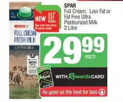 Spar SPAR Full Cream, Low Fat or Fat Free Ultra Pasteurized Milk offer