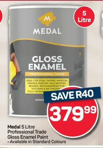 Pick n Pay Hypermarket Medal 5 Litre Professional Trade Gloss Enamel Paint offer