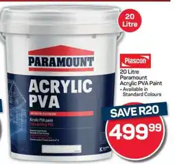Pick n Pay Hypermarket 20 Litre Paramount Acrylic PVA Paint offer