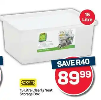 Pick n Pay Hypermarket 15 Litre Clearly Neat Storage Box offer