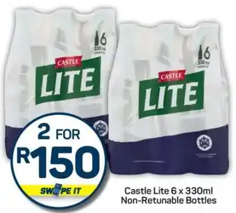 Pick n Pay Castle Lite 6 x 330ml Non-Returnable Bottles offer