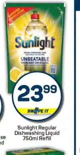 Pick n Pay Sunlight Regular Dishwashing Liquid 750ml Refill offer