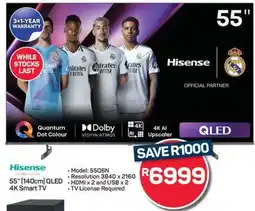 Pick n Pay Hypermarket Hisense 55 QLED 4K Smart TV offer