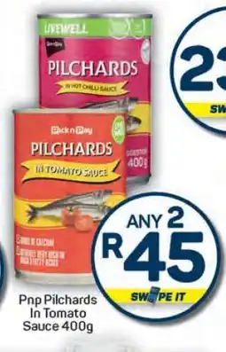 Pick n Pay Hypermarket Pnp Pilchards In Tomato Sauce 400g offer