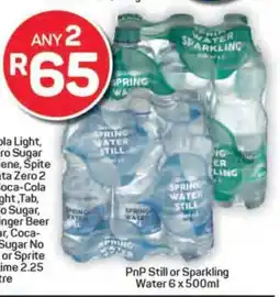 Pick n Pay Hypermarket PnP Still or Sparkling Water 6 x 500ml offer
