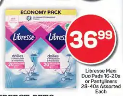 Pick n Pay Hypermarket Libresse Maxi Duo Pads or Pantyliners offer