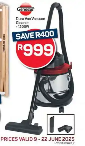 Pick n Pay Hypermarket Genesis Dura Vac Vacuum Cleaner offer