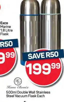 Pick n Pay Hypermarket Home Classix 500ml Double Wall Stainless Steel Vacuum Flask offer