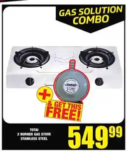 Boxer TOTAI 2 BURNER GAS STOVE STAINLESS STEEL offer