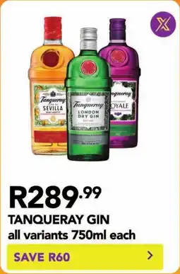 Shoprite Tanqueray gin all variants offer