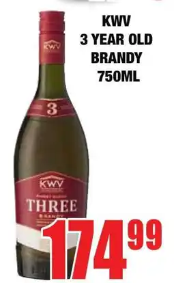 Boxer KWV 3-Year Old Brandy 750ml offer