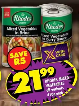 Shoprite Rhodes mixed vegetables all variants offer