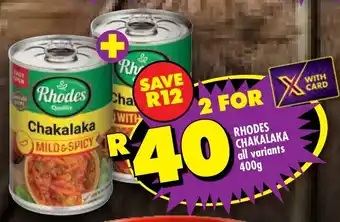 Shoprite Rhodes chakalaka all variants offer