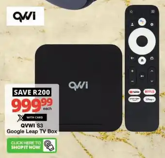 Checkers QVWI S3 Google Leap TV Box offer