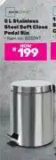 Game Mainstays 5L Stainless Steel Soft Close Pedal Bin offer