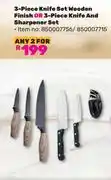 Game 3 Piece Knife Set Wooden Finish Or 3 Piece Knife & Sharpener Set-For Any 2 offer