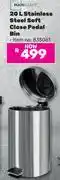 Game Mainstays 20L Stainless Steel Soft Close Pedal Bin offer