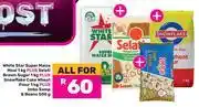 Game White Star Super Maize Meal 1Kg+Sealti Brown Sugar 1Kg+Snowflake Cake Wheat Flour 1Kg-All For offer