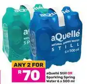Game Aquelle Still Or Sparkling Spring Water-For 2 x 6 x 500ml offer