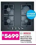 Game Bosch Series 6 60cm Black Gas Hob PPP6A6B20Z offer