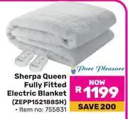 Game Pure Pleasure Sherpa Queen Fully Fitted Electric Blanket ZEPP152188SH offer