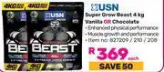 Game USN Super Grow Beast 4kg (Vanilla Or Chocolate)-Each offer