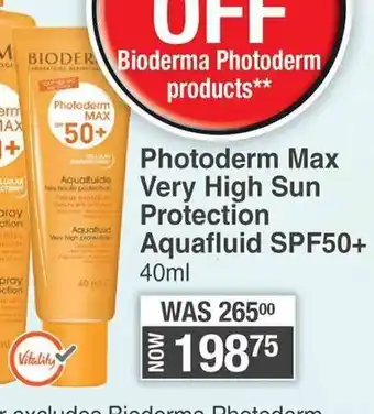 Dis-Chem Photoderm Max Very High Sun Protection Aquafluid SPF50+ 40ml offer