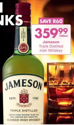 President Hyper Jameson Triple Distilled Irish Whiskey offer