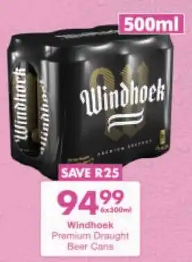 President Hyper Windhoek Premium Draught Beer Cans offer