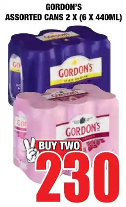 Boxer Liquors Gordon's assorted cans offer