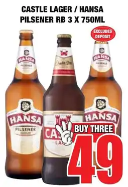 Boxer Liquors Castle lager/ hansa pilsener rb offer