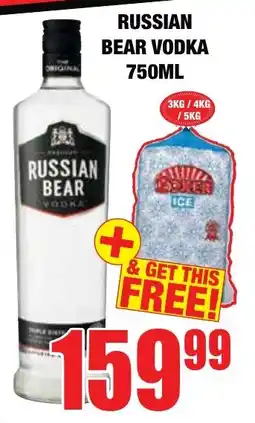 Boxer Liquors Russian bear vodka offer