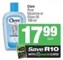 Spar Clere Pure Glycerine or Glyco Oil offer