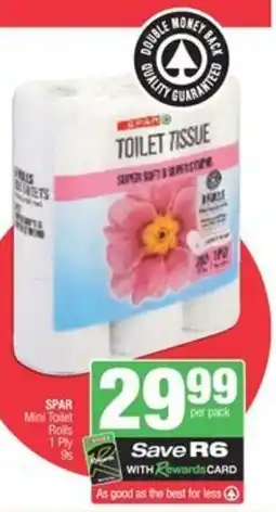Spar SPAR Mini Toilet Rolls 1 Ply offer