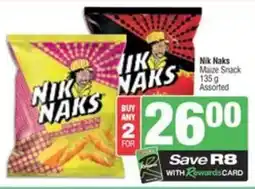 Spar Nik Naks Maize Snack Assorted offer