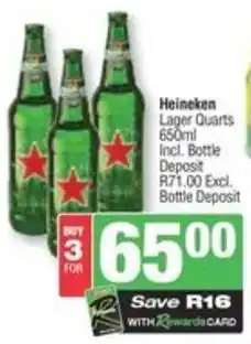 Spar Heineken Lager Quarts offer