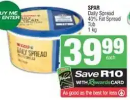 Spar SPAR Daily Spread 40% Fat Spread Tub offer