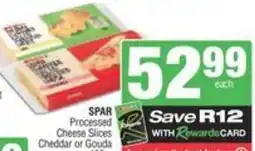 SPAR Processed Cheese Slices Cheddar or Gouda