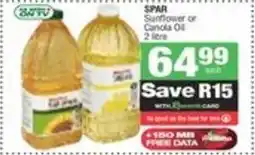 Spar SPAR Sunflower or Canola Oil offer