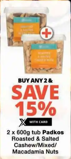 Checkers Padkos Roasted & Salted Cashew/Mixed/ Macadamia Nuts offer