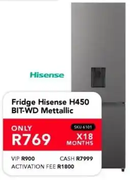 Astra Furnishers Hisense Fridge Hisense H450 BIT-WD Mettallic offer