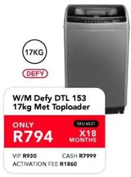 Astra Furnishers W/M Defy DTL 153 Met Toploader offer
