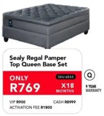 Astra Furnishers Sealy Regal Pamper Top Queen Base Set offer