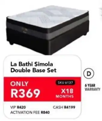 Astra Furnishers La Bathi Simola Double Base Set offer